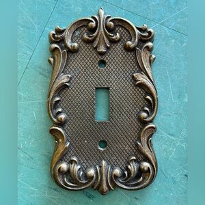 Vintage light switch cover bronze national lock Hollywood regency